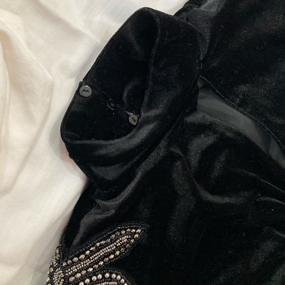 ZARA Black Velvet Bodysuit (Top) - Picture 4 of 10